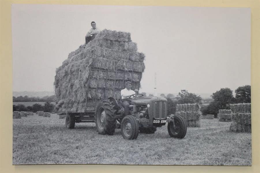 Massey Ferguson MF35 Tractor with a Trailer of Straw