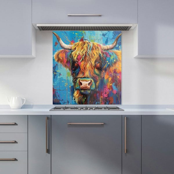 Warren Reed - Designer Splashart Highland Cow Kitchen Splashback