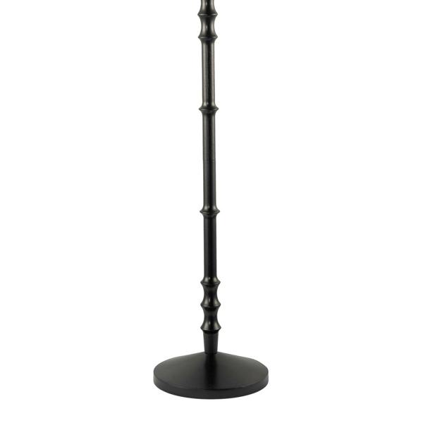 Classic Black Wood Floor Lamp Base with Sleek Reeded Stem Pole Design Image 8