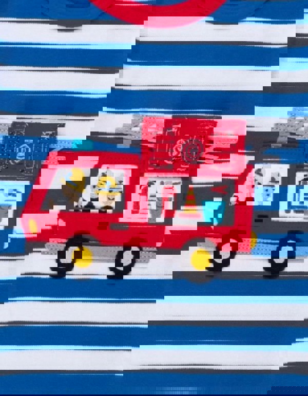 Organic Fire Engine Applique Long - Sleeved T-Shirt - Toby Tiger UK Retail