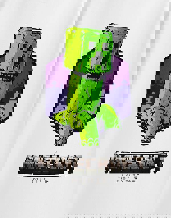 Minecraft Mens White Creeper Short Sleeved T-Shirt