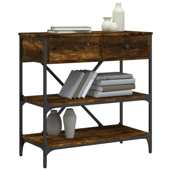 Berkfield Console Table Smoked Oak 75x34.5x75 cm Engineered Wood