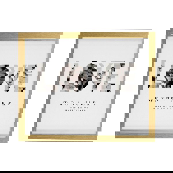 Personalised Memento Company Personalised LOVE Photo Upload Oak Poster Frame