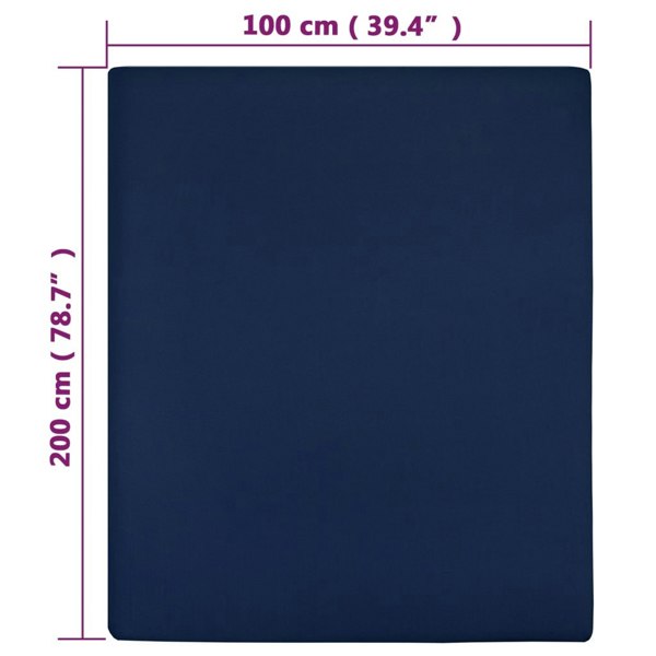 Berkfield Jersey Fitted Sheets 2 pcs Navy Blue 100x200 cm Cotton