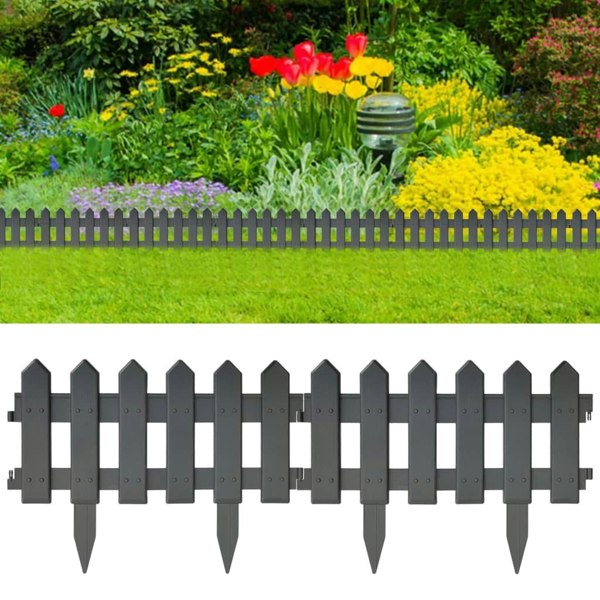 Berkfield Lawn Edgings 25 pcs Anthracite 10 m PP