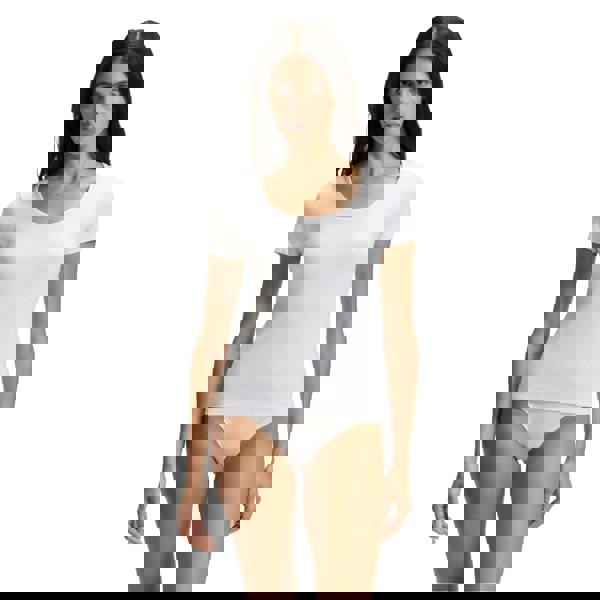 Hugo Womens/Ladies Plain Stretch T-Shirt (Pack of 2) - White - 