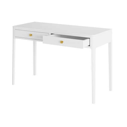 Wyld Haus Paracuru White Wood Grain 2 Drawer Desk