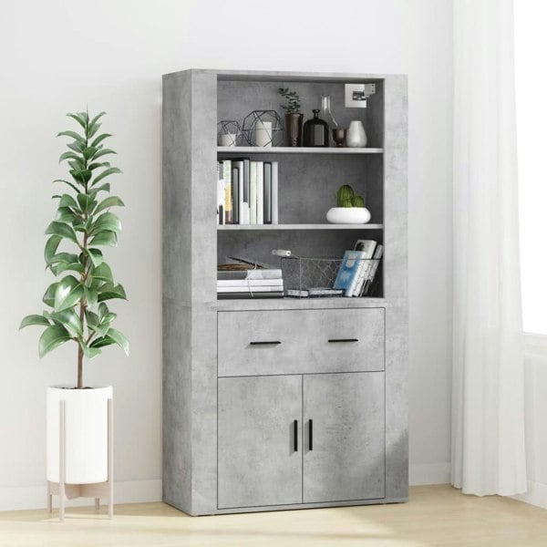 Berkfield Highboard Concrete Grey Engineered Wood