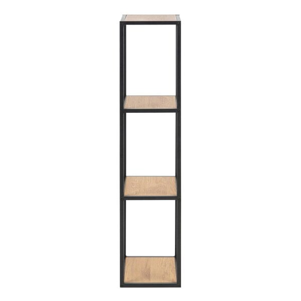 Wyld Haus El Paso Black Metal and Wild Oak Veneer Wall Shelf