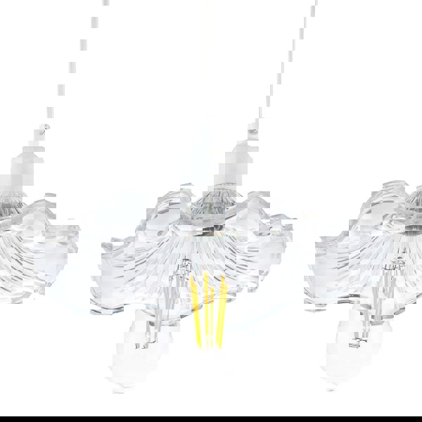 Designer Ribbed Clear Glass Pendant Light Shade with Wavy Ruffled Edge Image 3