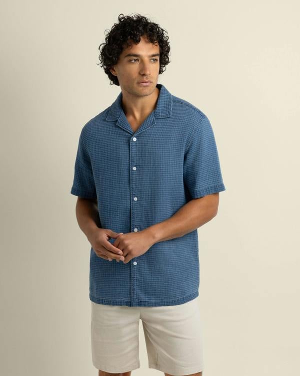 Larsson & Co Soren - Grid Denim Short Sleeve Shirt