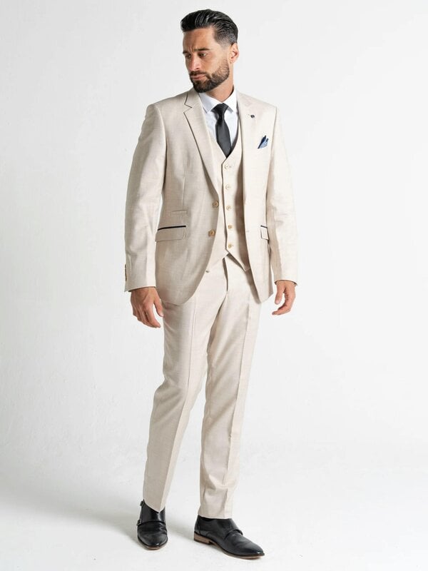 V2 Classic Henry - Cream Three Piece Suit