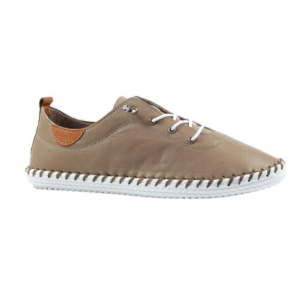 Lunar Women's St Ives Leather Plimsolls - Taupe - Taupe - 100% Leather
