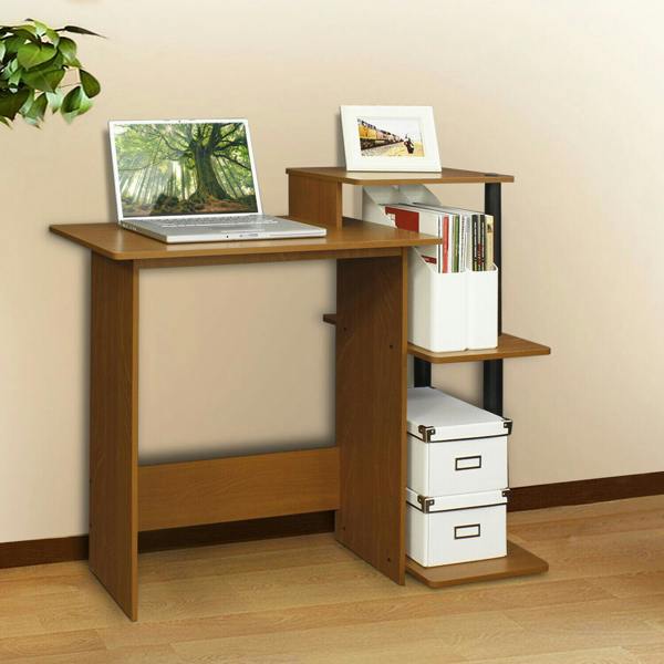 WALPLUS Efficient Home Laptop Notebook Computer Desk, Light Cherry/Black Featuring Durable Construction and Elegant Finish