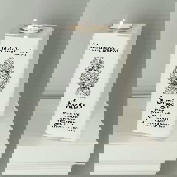 Personalised Memento Company Personalised Dog Breed Memorial Tealight Holder