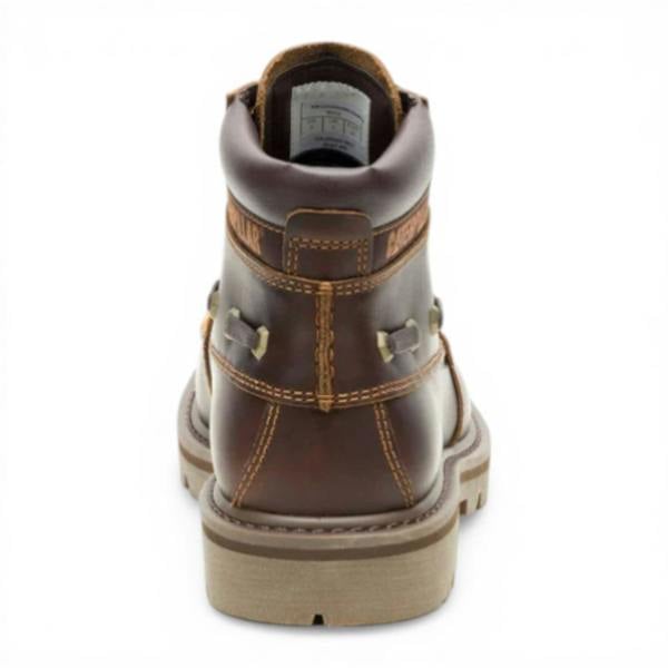 Caterpillar CAT (Caterpillar) Mens Tan Brown Leather Hiking Ankle Boots - Colorado Boat-Mid