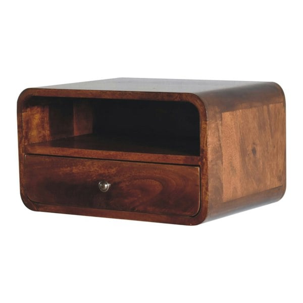 Artisan Furniture Large Chestnut Curve Upper Slot Floating Bedside