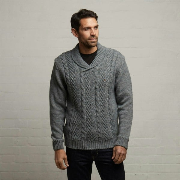 Gabicci G53M17 Mens Long Sleeve Chunky Knit Sweater Gabicci Classic - CLOUD