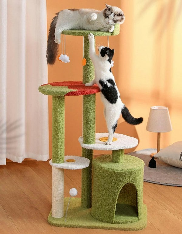 Kyali Cat Tree, Cat Climber, Coral Fleece-Weilai concept-Weilai Concept