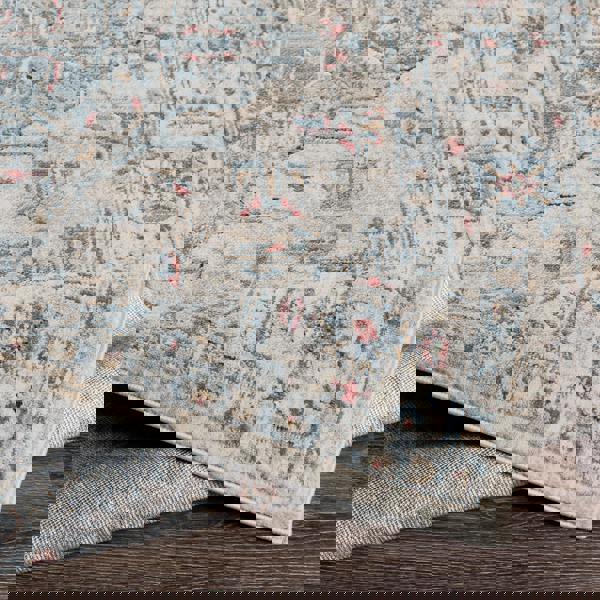 Livabliss Jolie-Vintage Blue Grey Ivory Burgundy Traditional Boho Rug