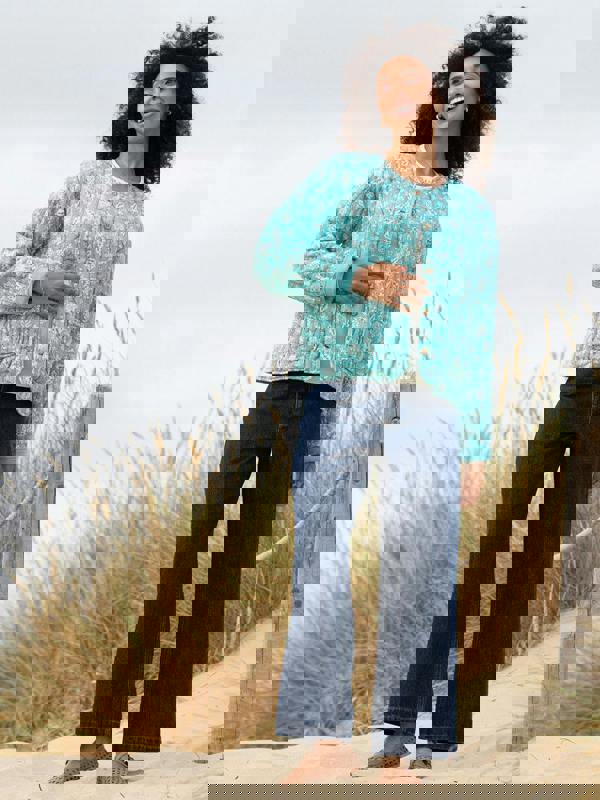 Kite Womens Organic Harbin Quilted Jacket Ocean Bloom