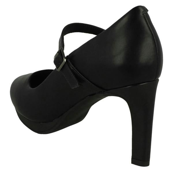 Clarks Ladies Clarks Platform Heeled Mary Jane Style Court Shoes Ambyr Shine