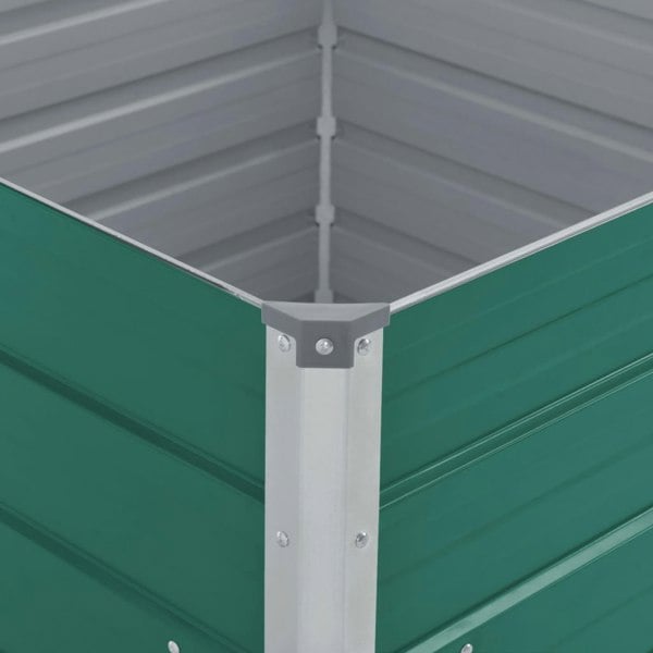 Berkfield Raised Garden Bed 100x100x77 cm Galvanised Steel Green