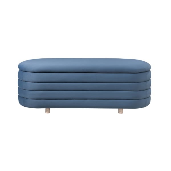 Ripple Storage Oval Ottoman - Blue