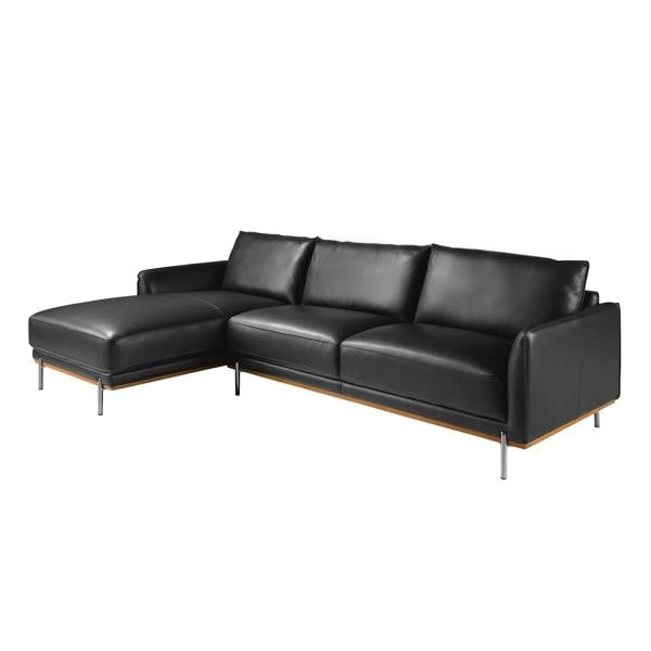 Angel Cerdá Corner sofa in black leather 6197/6198