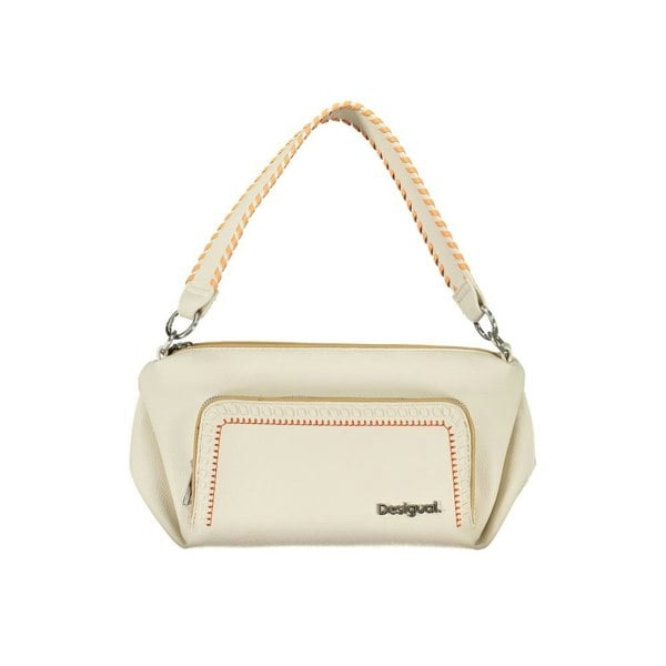 Desigual Women's Beige Shoulder Bag with Braided Strap