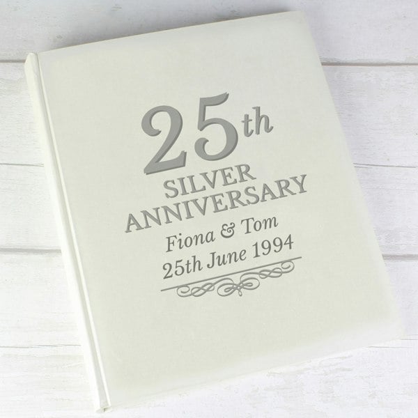 Personalised Memento Company Personalised 25th Silver Anniversary Traditional Photo Album
