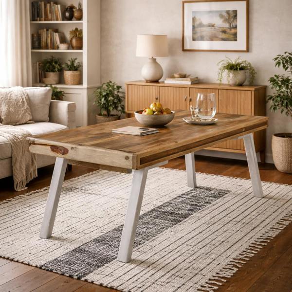 Wyld Haus Los Angeles Large Reclaimed Wood and Metal Dining Table