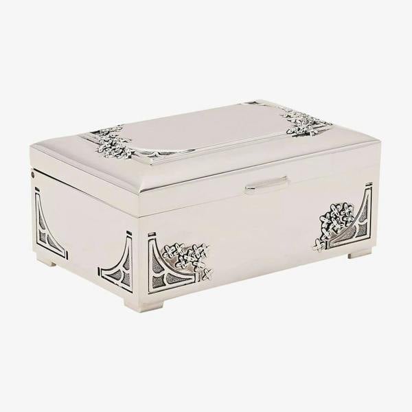 T. H. Baker Sophia Oblong Flower Design Trinket Box JTB101