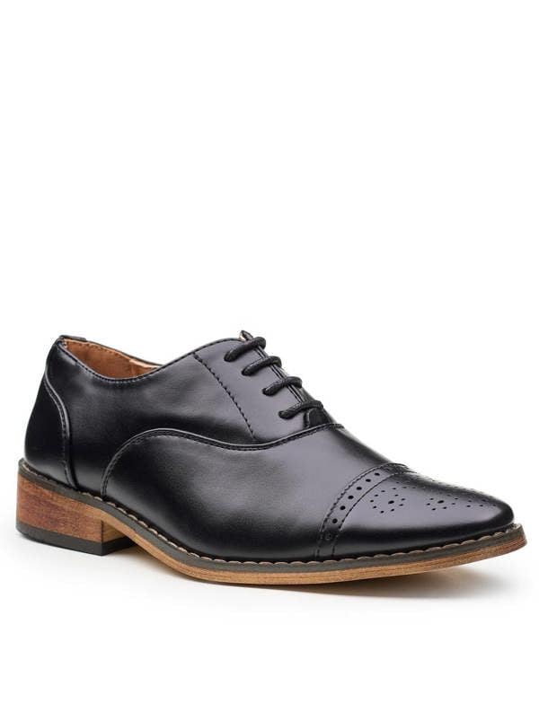 boys black communion shoes