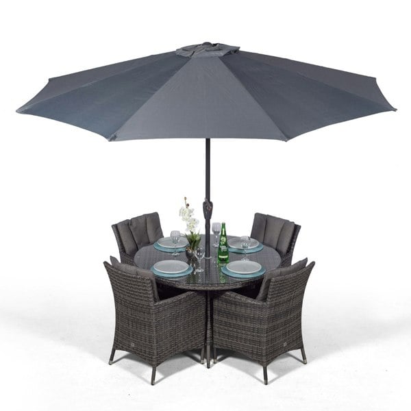 Giardino Savannah Round 4 Seater Rattan Patio Dining Set