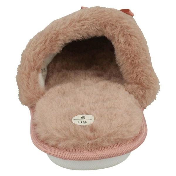 Spot On Ladies Spot On Faux Fur Cuff Mule Slippers X2113