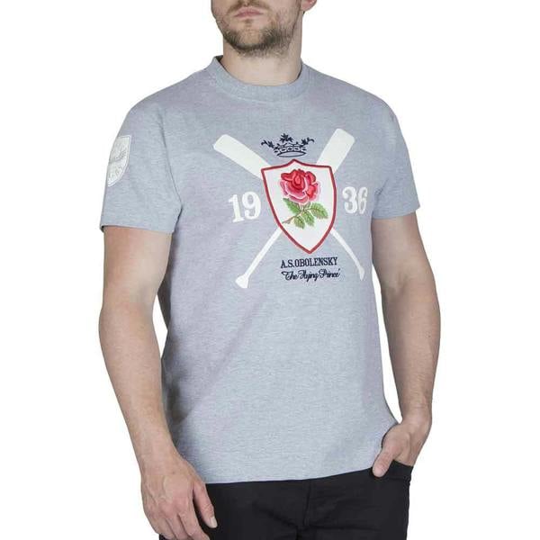 Ellis Rugby Heritage England Rugby T-Shirt Prince Obolensky Grey