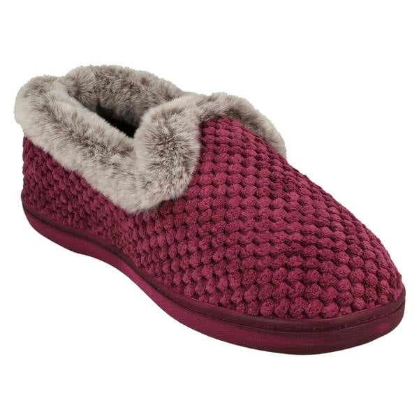 Padders Ladies Padders Textured Trimmed Full Slippers Misha