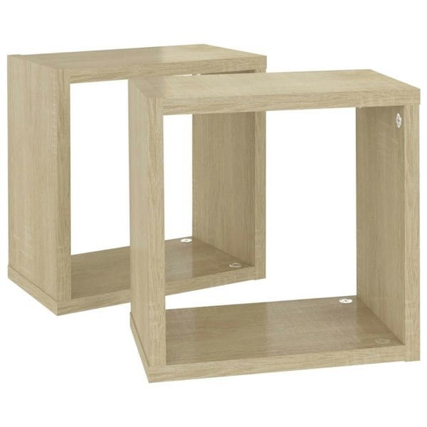 Berkfield Wall Cube Shelves 2 pcs Sonoma Oak 26x15x26 cm