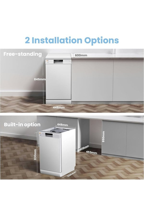 Living and Home 40cm Freestanding Dishwasher Dish Dryer 6 Programs 10 Place Settings with Delay-Start & Quick Wash Function