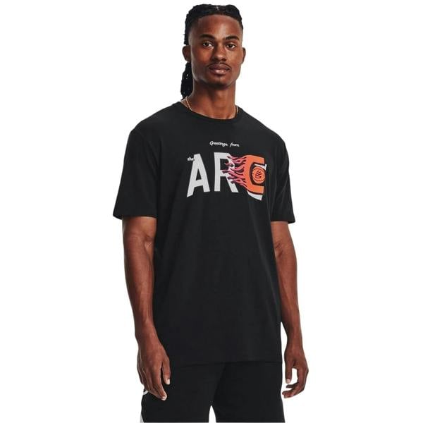 Under Armour Mens Crew Neck Relaxed Fit Short-Sleeved T-Shirt - Black/White - 