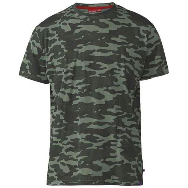 Duke Mens D555 Gaston Camouflage Kingsize Short-Sleeved T-Shirt - Jungle Camo - 