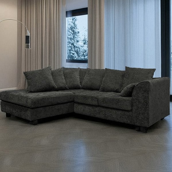 Furnishings For Less Monaco Chenille Fabric 4 Seater L Shaped Corner Sofa