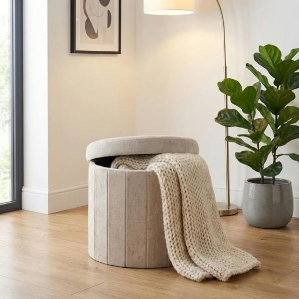 Garden Greatness Natural Fabric Ottoman Storage