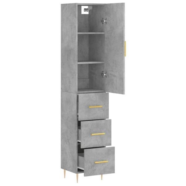 Berkfield Highboard Concrete Grey 34.5x34x180 cm Engineered Wood