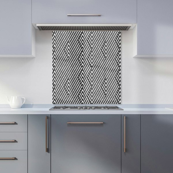 Warren Reed - Designer Oblique Black Grunge Pattern Kitchen Splashback