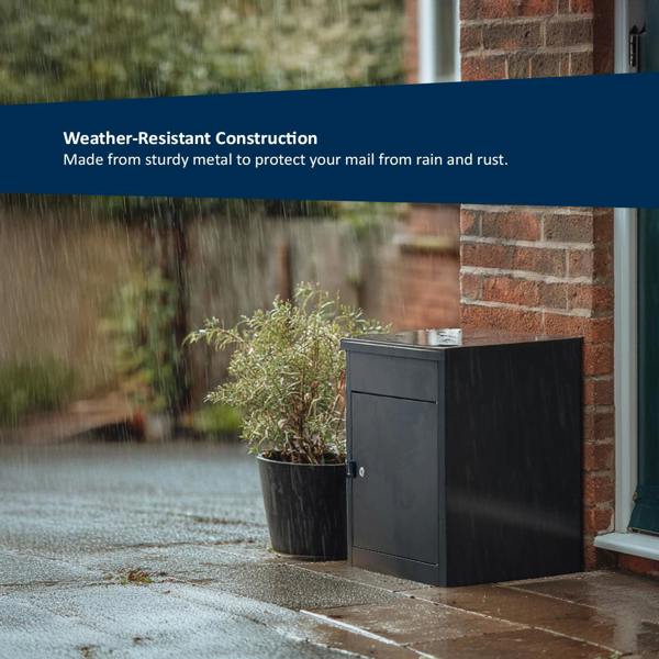 Nicoman Outdoor Metal Parcel Box - Black
