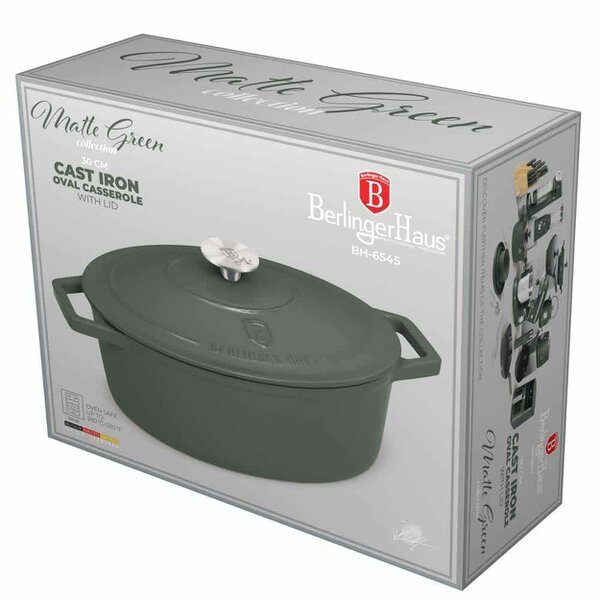 Berlinger Haus Oval roaster,cast iron Berlinger Haus BH6545 Matte Green