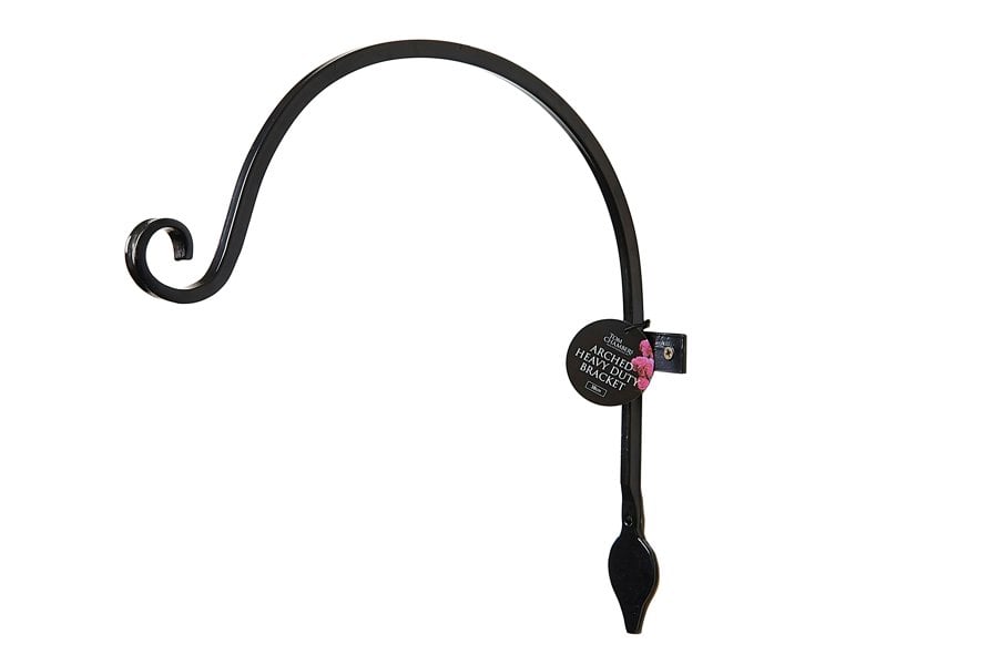 Samuel Alexander Pack of 2 Heavy Duty Handcrafted Metal 38cm Black Wall Bracket Hook For Garden Hanging Basket Bird Feeder