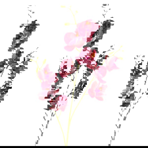 Leaf Pack of 6 x 80cm Dark Pink Artificial Mini Orchid Stem